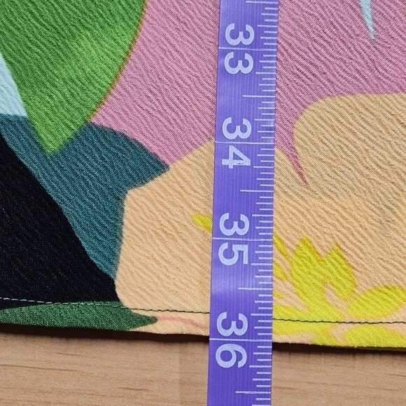 Elaine Rose Tropical Floral Print Cropped Pull On Elastic Waist Palazzo Pants - Picture 8 of 10